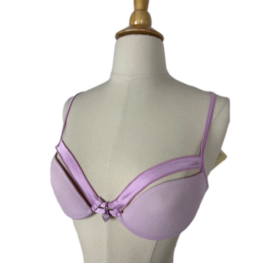 NWT La Perla Pink Underwire Bra With Heart Charm Sz 34B - Picture 3 of 6